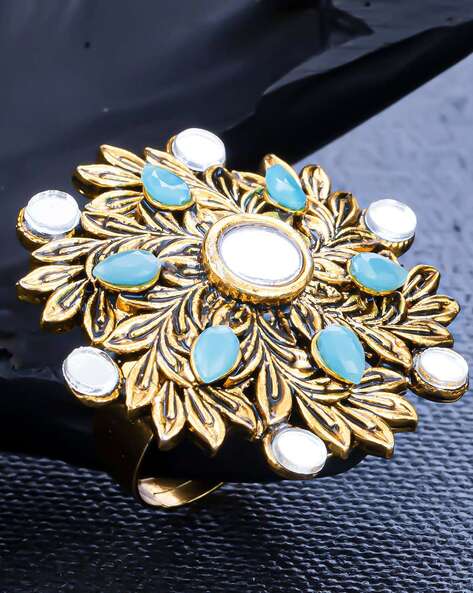 ALPHANOT Tortoise Gold Plated , kachua navrattan ring Metal Turquoise Gold  Plated Ring Price in India - Buy ALPHANOT Tortoise Gold Plated , kachua  navrattan ring Metal Turquoise Gold Plated Ring Online