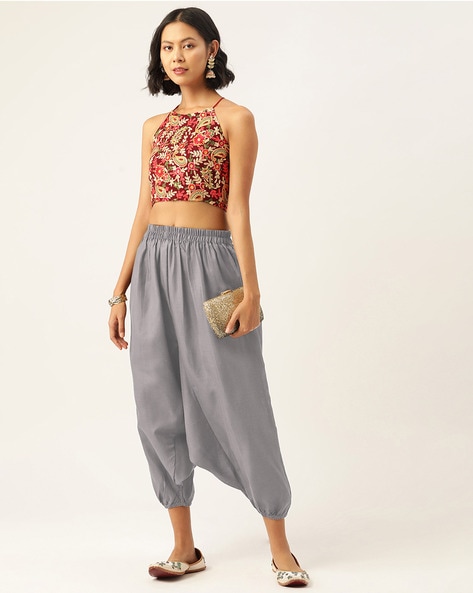 In-Sattva Women's Indian Diamonds with Lines Print Harem Pants - In-Sattva