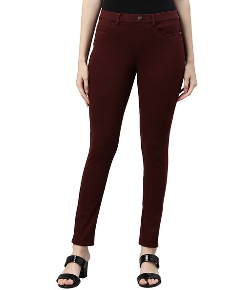 Buy Go Colors Women Brown Solid Stretch Leggings Online at Best Prices in  India - JioMart.