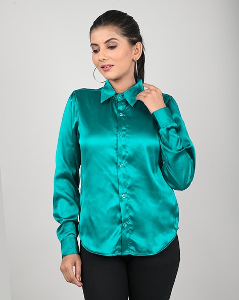 Buy Teal Shirts for Women by KARA ART HOUSE Online