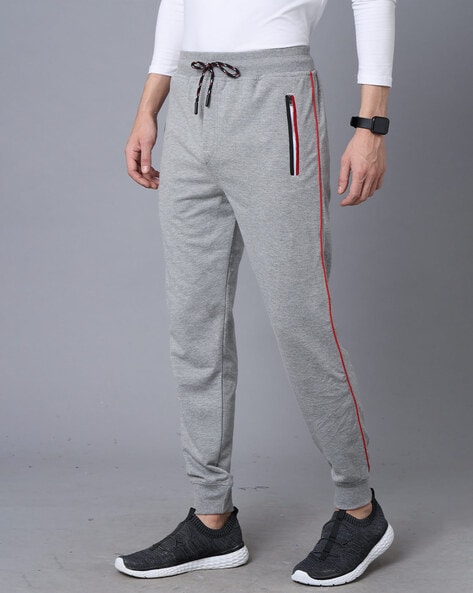 Men Track Pants with Contrast Side Taping