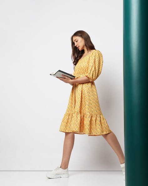 Vero Moda Floral Print Fit & Flare Dress