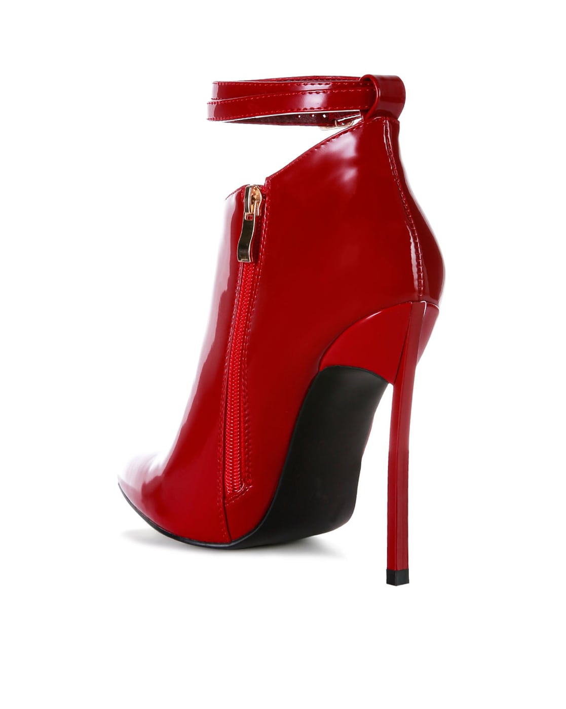 Harson Red Leopard Heel Patent Leather Ankle Boots by Django & Juliette |  Shop Online at Mountfords