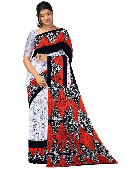 Red Printed HANDLOOM COTTON SAREE, With Blouse Piece at Rs 750 in