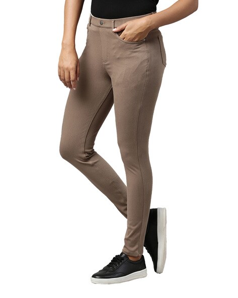 Buy Brown Jeans & Jeggings for Women by GO COLORS Online