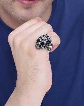 yellow chimes Stainless Steel Skull Ring-picture-11