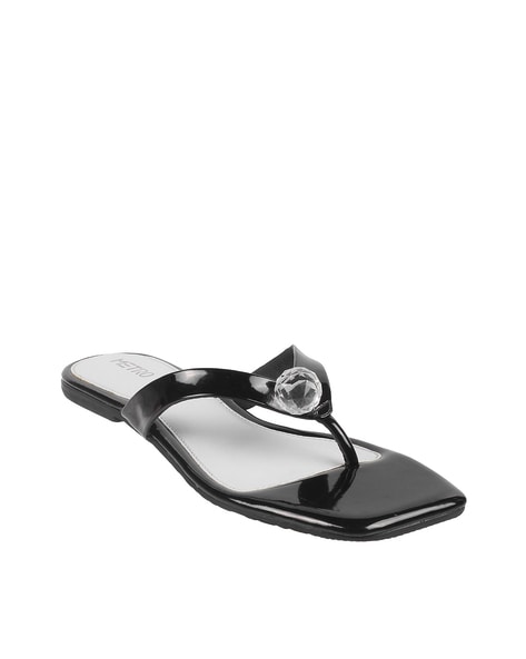 Women's Flat Thong Sandals, Black Thong Sandals