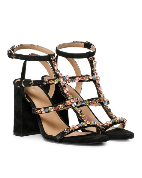 Buy Michael Kors Izzy Logo Embellished Chunky Heeled Sandals