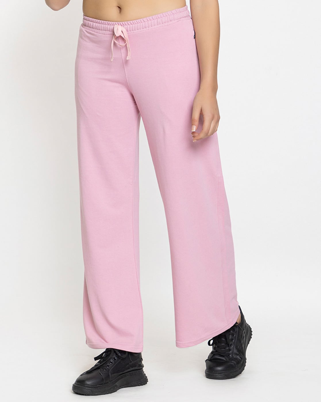 Women 1302 Super Combed Cotton Elastane Stretch Relaxed Fit Trackpants with  Side Pockets