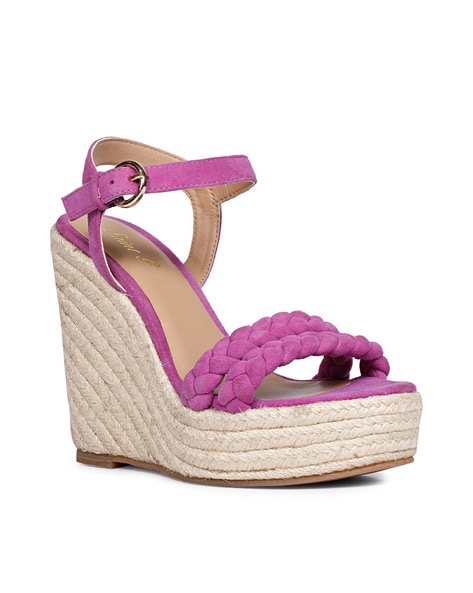 The latest collection of purple wedges | FASHIOLA INDIA