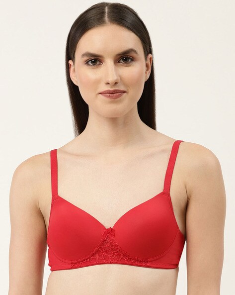 Buy Women's Bras Red Lightly Padded Lingerie Online