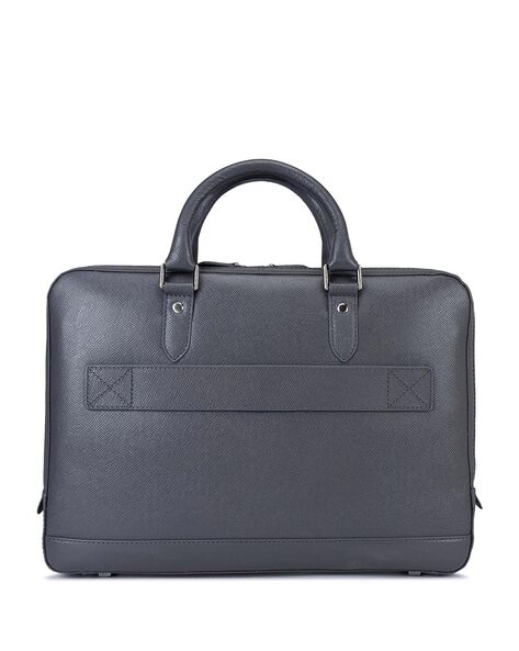 Grey leather laptop bag hotsell