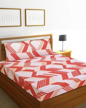 Chevron Print Double Bed Sheet Set