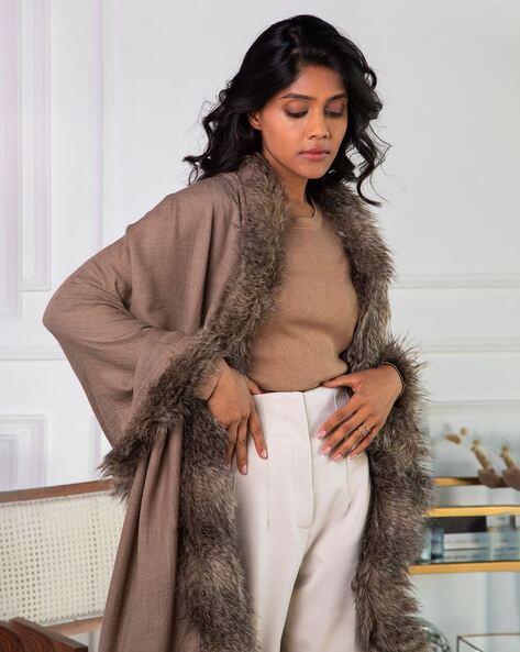 Plus size faux outlet fur wrap