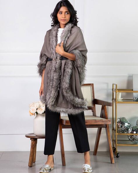 Fake hot sale fur wrap