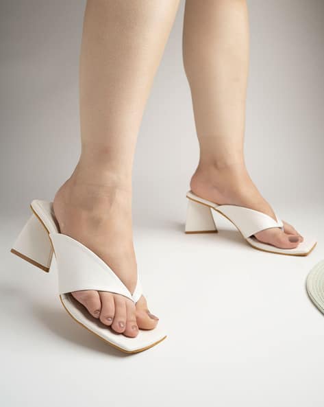 Buy White Heeled Sandals for Women by Shoetopia Online | Ajio.com