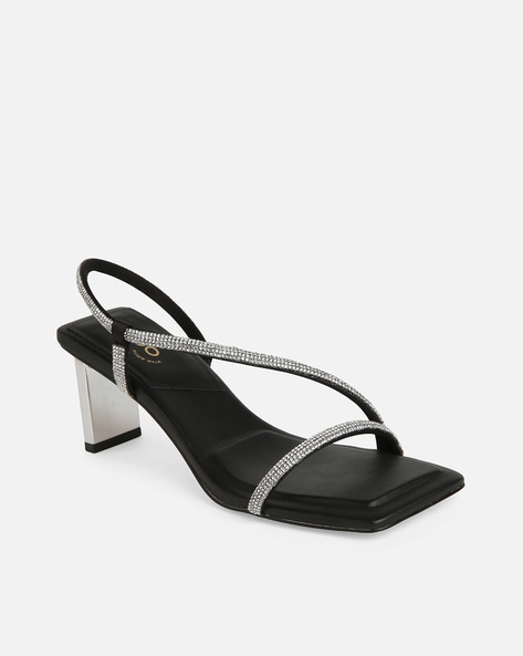 Paradox London Etta Glitter Wide Fit Low Heel Ankle Strap Sandals, Silver  at John Lewis & Partners