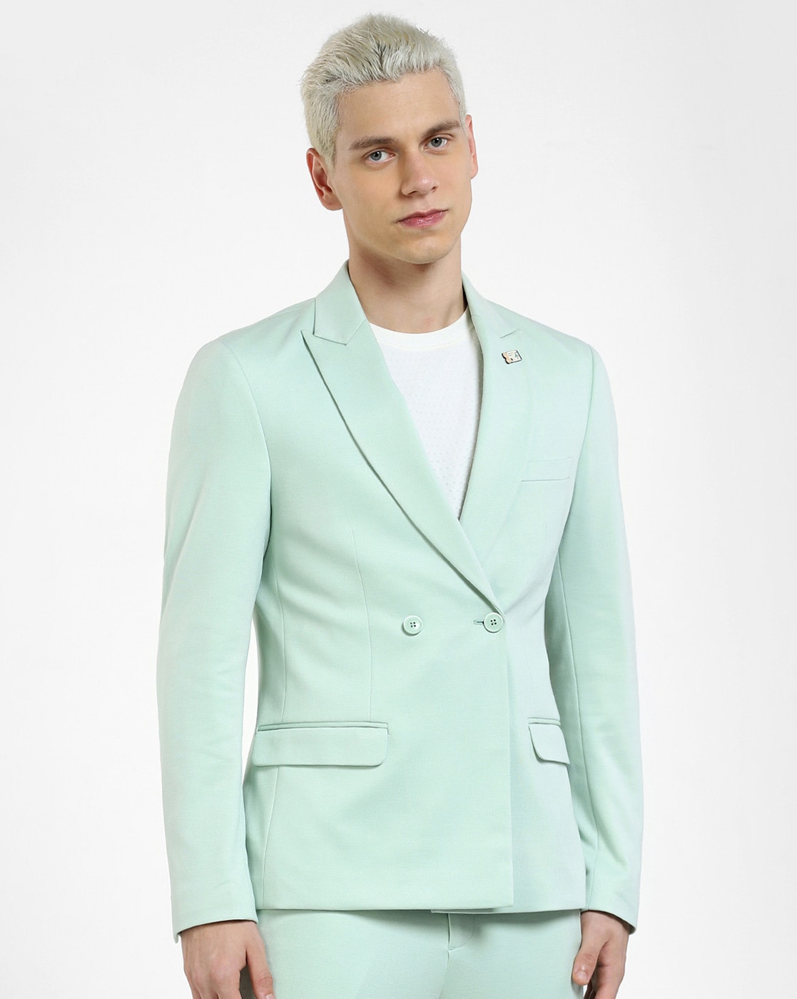 Green double breasted blazer mens sale