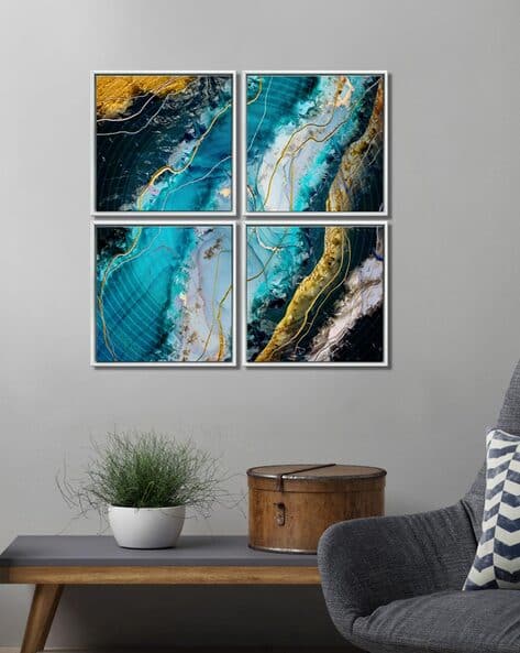 999store Set of 4 Canvas Painting Wall Art 27' x 27"