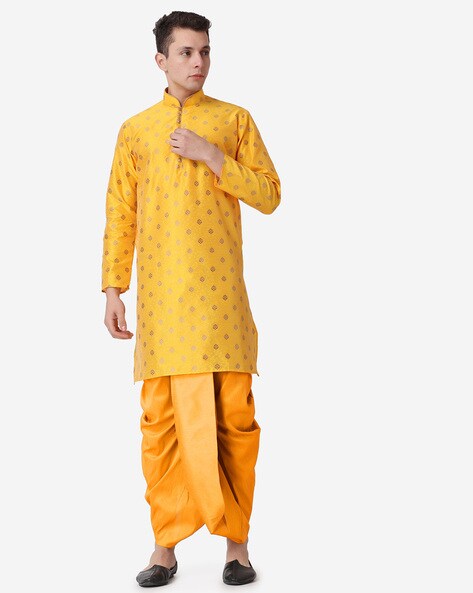 Buy Butter Yellow Suit In Silk With Crepe Dhoti And Net Dupatta KALKI  Fashion India