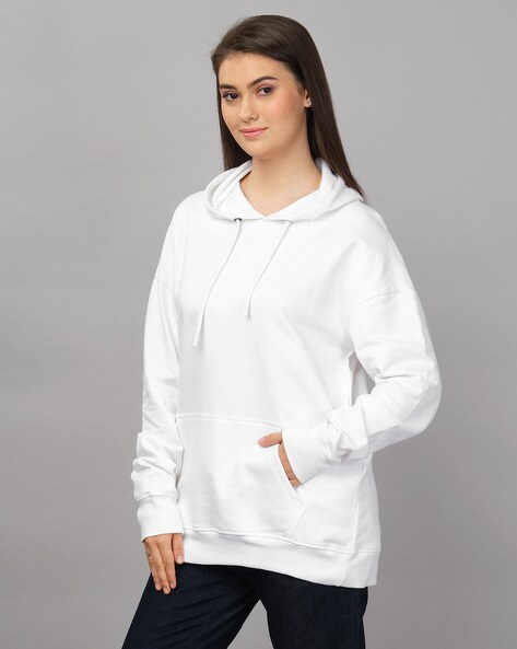 Plain White Hoodie For Women