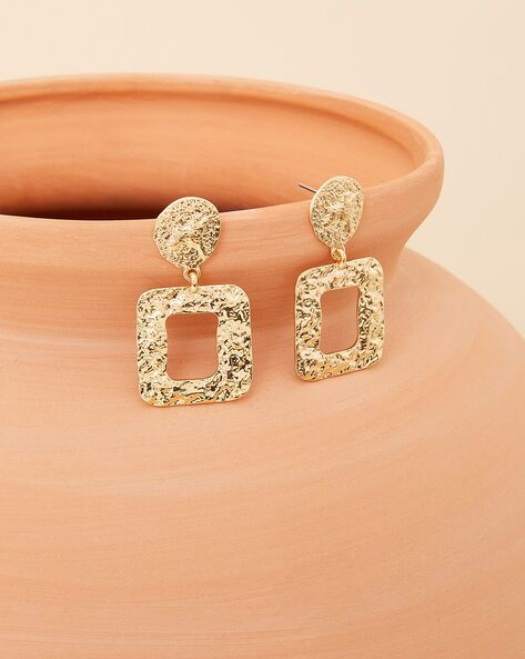 Channeling Ra: hand hammered gold earrings - Sophia Forero Designs