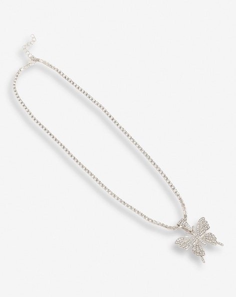 1pc Stylish Silver Trident Shape Necklace | SHEIN EUQS
