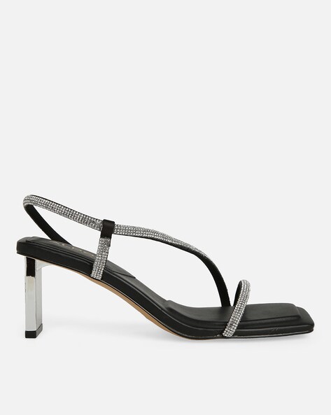 Topshop black strappy online heels