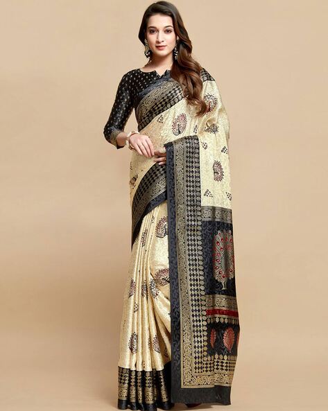 Buy Black Sarees for Women by SATRANI Online