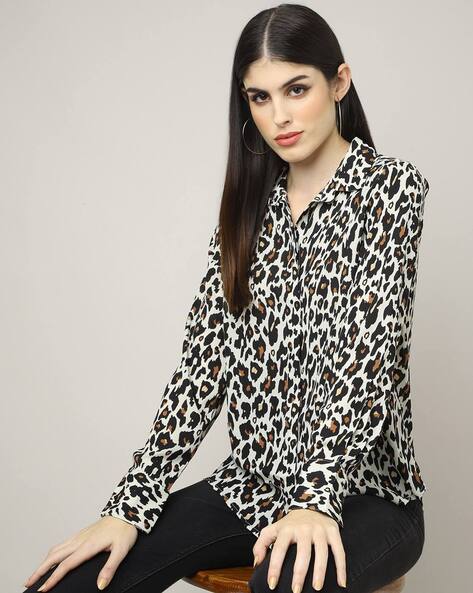 leopard print blouse shirt