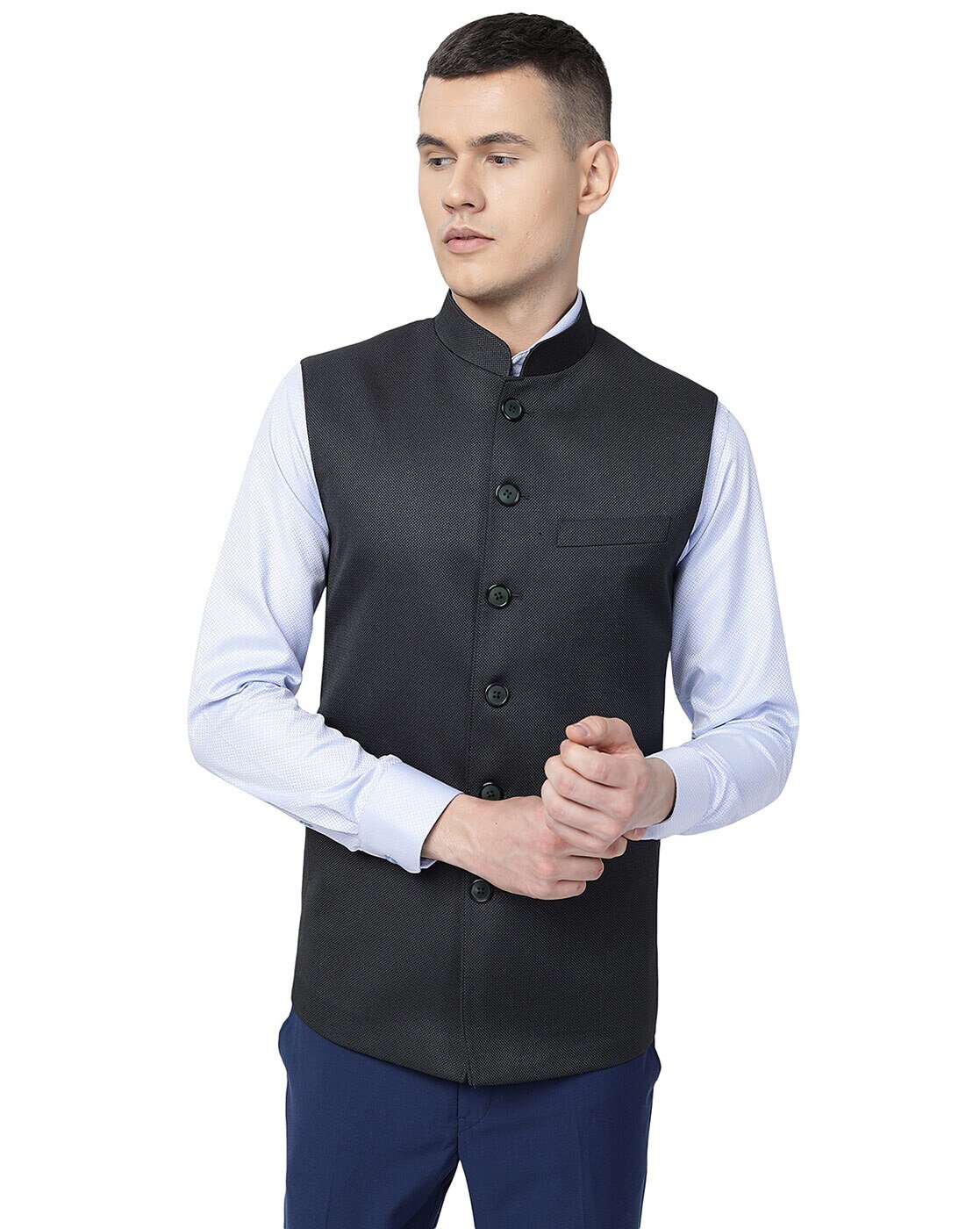 Buy Men Cream Print Nehru Jacket Online - 688681 | Peter England