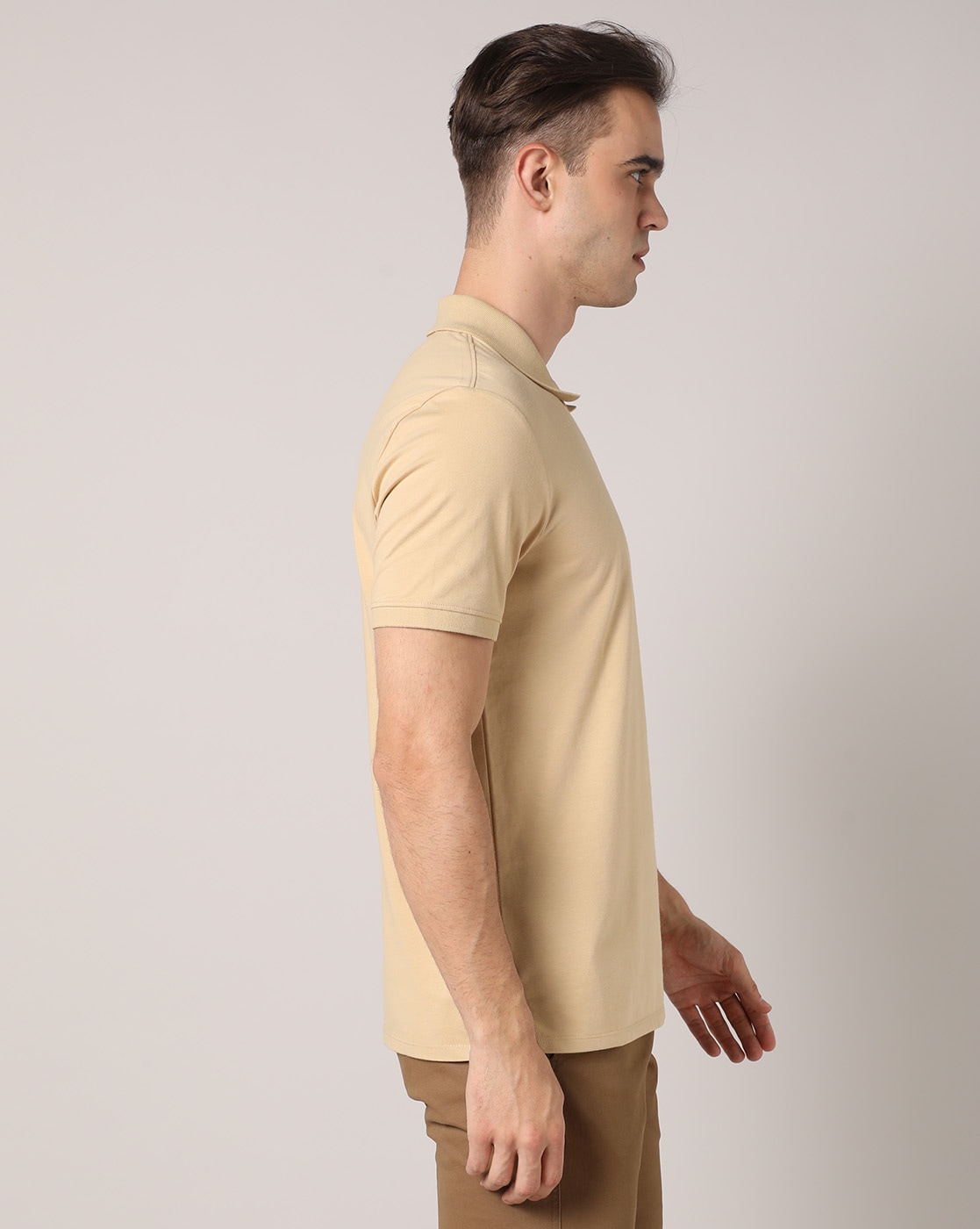 Calvin Klein Two Tone Polo T Shirt Beige