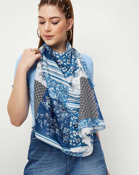 Floral Print Scarf with Tassels Price in India