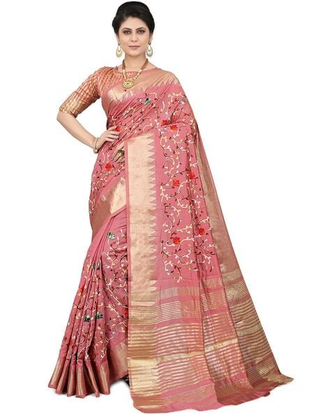 Buy Pink Gotapatti Tissue Saree - Koskii