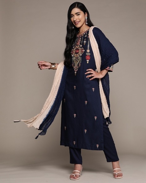 Buy Navy Blue Kurta Suit Sets for Women by Aarke Ritu Kumar Online