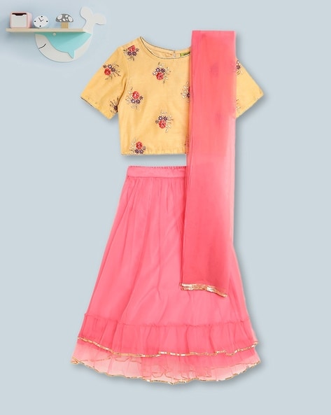 Buy Pink & Yellow Ethnic Wear Sets for Girls by SRISHTI Online | Ajio.com