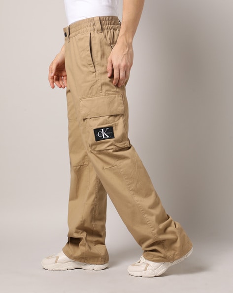 Calvin Klein Essential Regular Cargo Pants in White for Men | Lyst