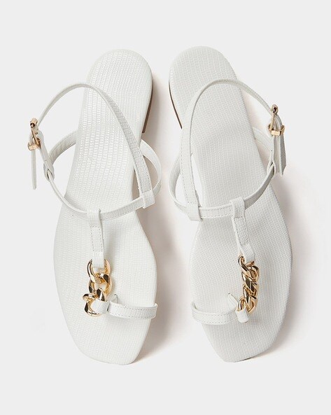 Chanel white 2025 flat sandals