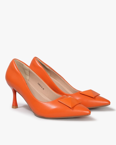 Of Sparkly Pumps & Glitter Heels | Shoe Delights | Orange heels, Glitter  heels, Orange wedding shoes