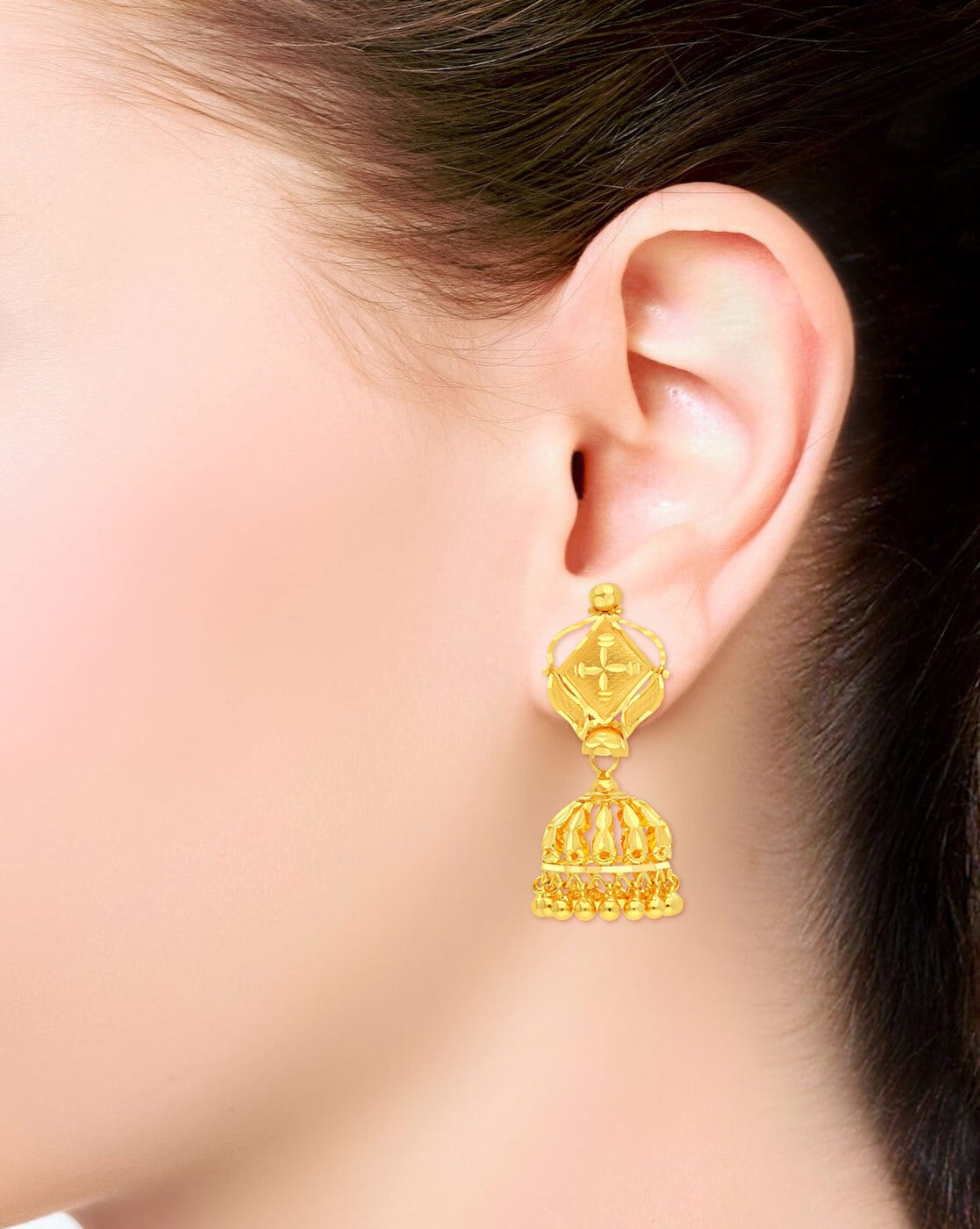 Jhumka Earrings, Ishaan Gold Jhumka / Jhumki Earrings, 5 Tier Jhumka Earring  - Etsy | Jhumka earrings, New gold jewellery designs, Gold earrings designs