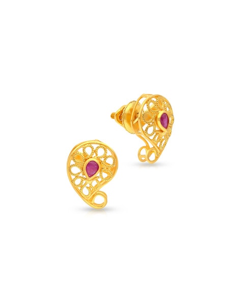 Crescent Moon Diamond Earrings in 14kt Yellow Gold | Diamondtree –  Diamondtree Jewels