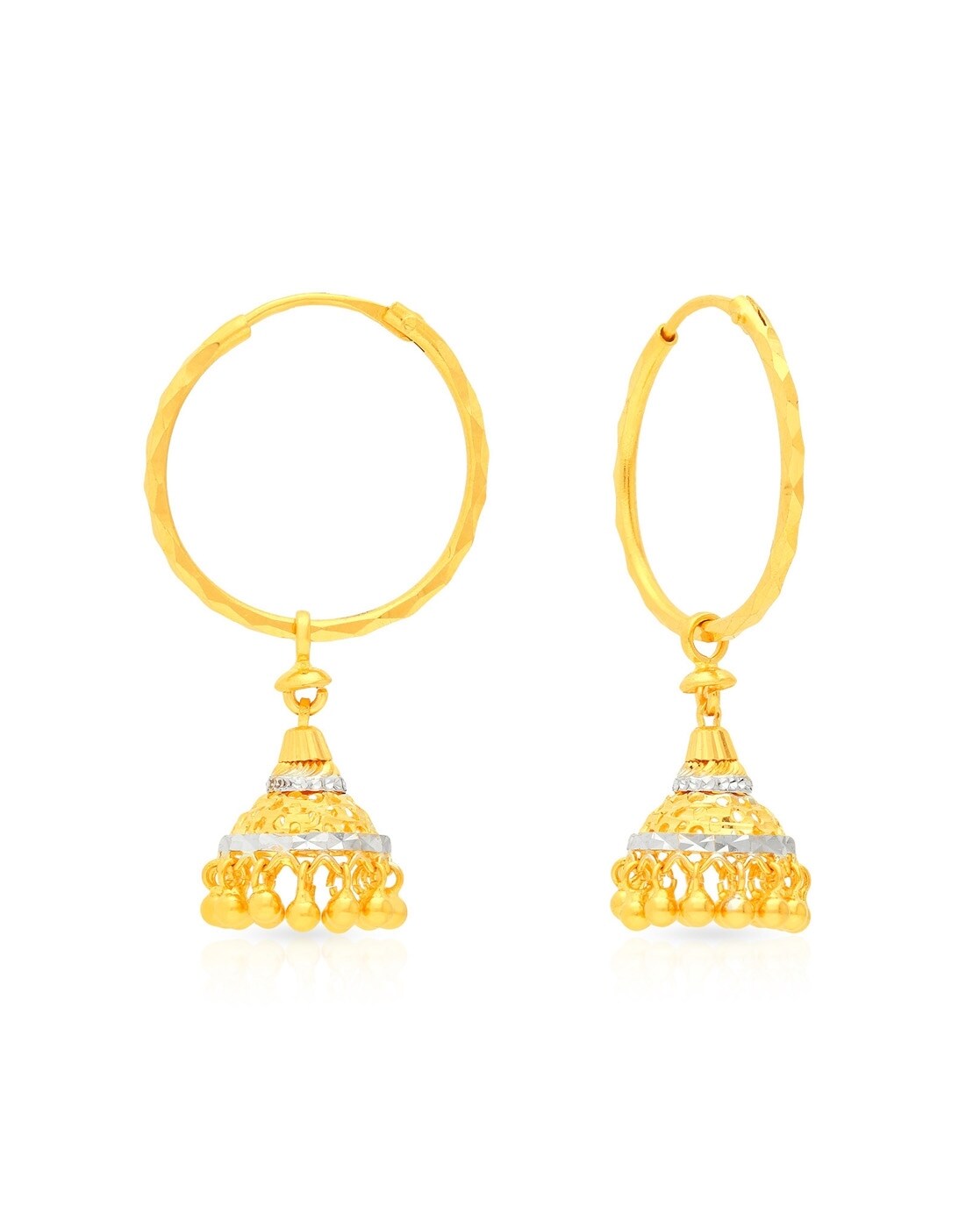 22K Gold Hoop Earrings for Women | Indian Ball Earrings in CA, GA