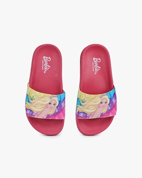 Buy Barbie Printed Slip-On Slide Slippers Online for Girls