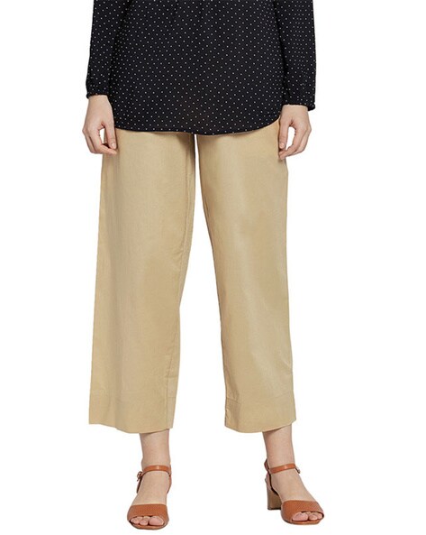 Mid-Rise Palazzos with Elasticated Waistband Price in India