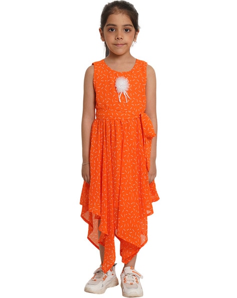 Orange colour dress hot sale for baby girl