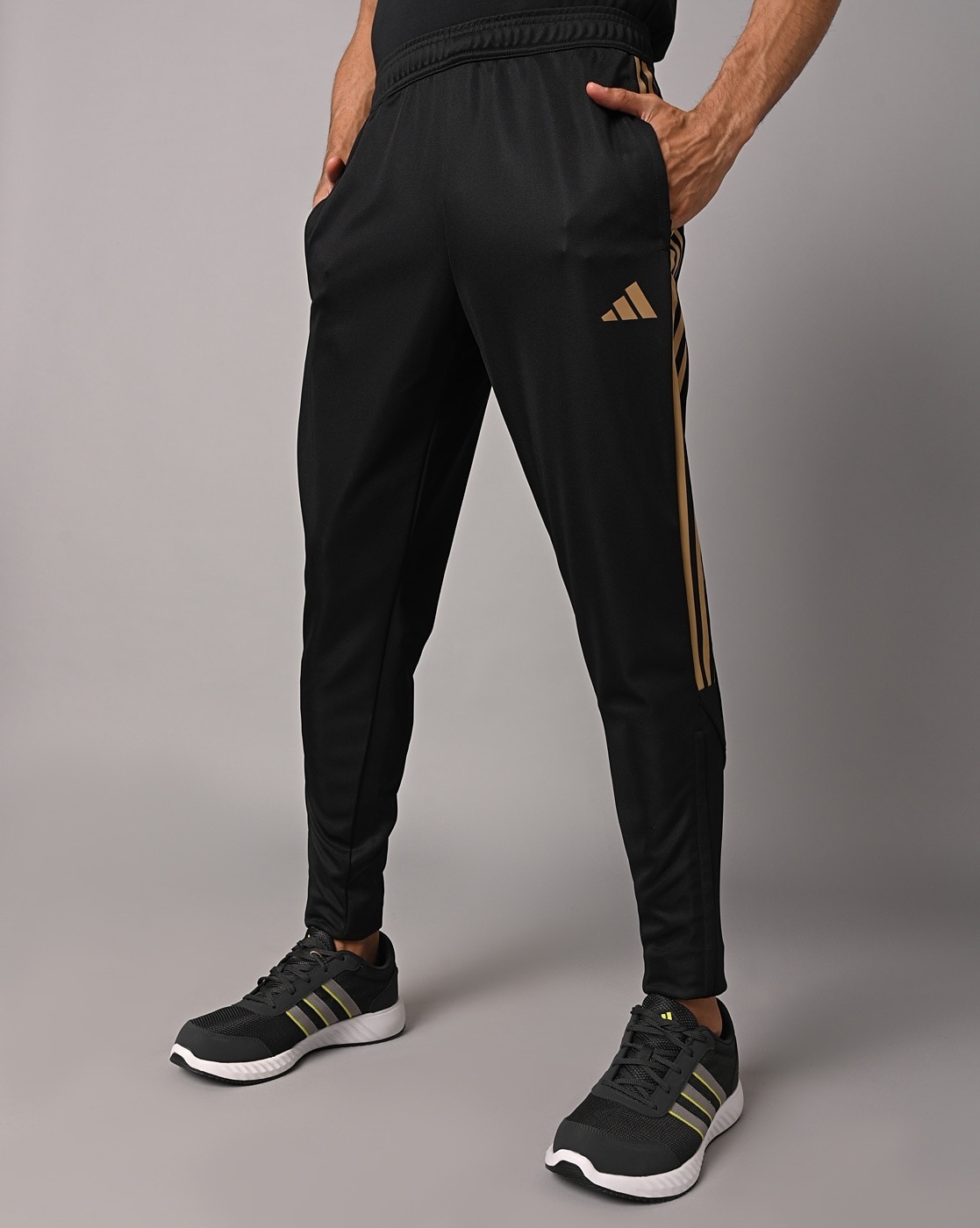 Adidas Originals Tiro 17 Regular Fit Track Pants In Black Gold Met   ModeSens  Soccer pants Soccer pants outfit Adidas men