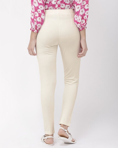 Buy Off White Trousers & Pants for Women by Go Colors Online