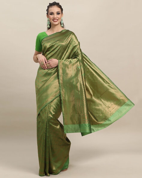 Buy Teal Sarees for Women by LIMDO Online | Ajio.com