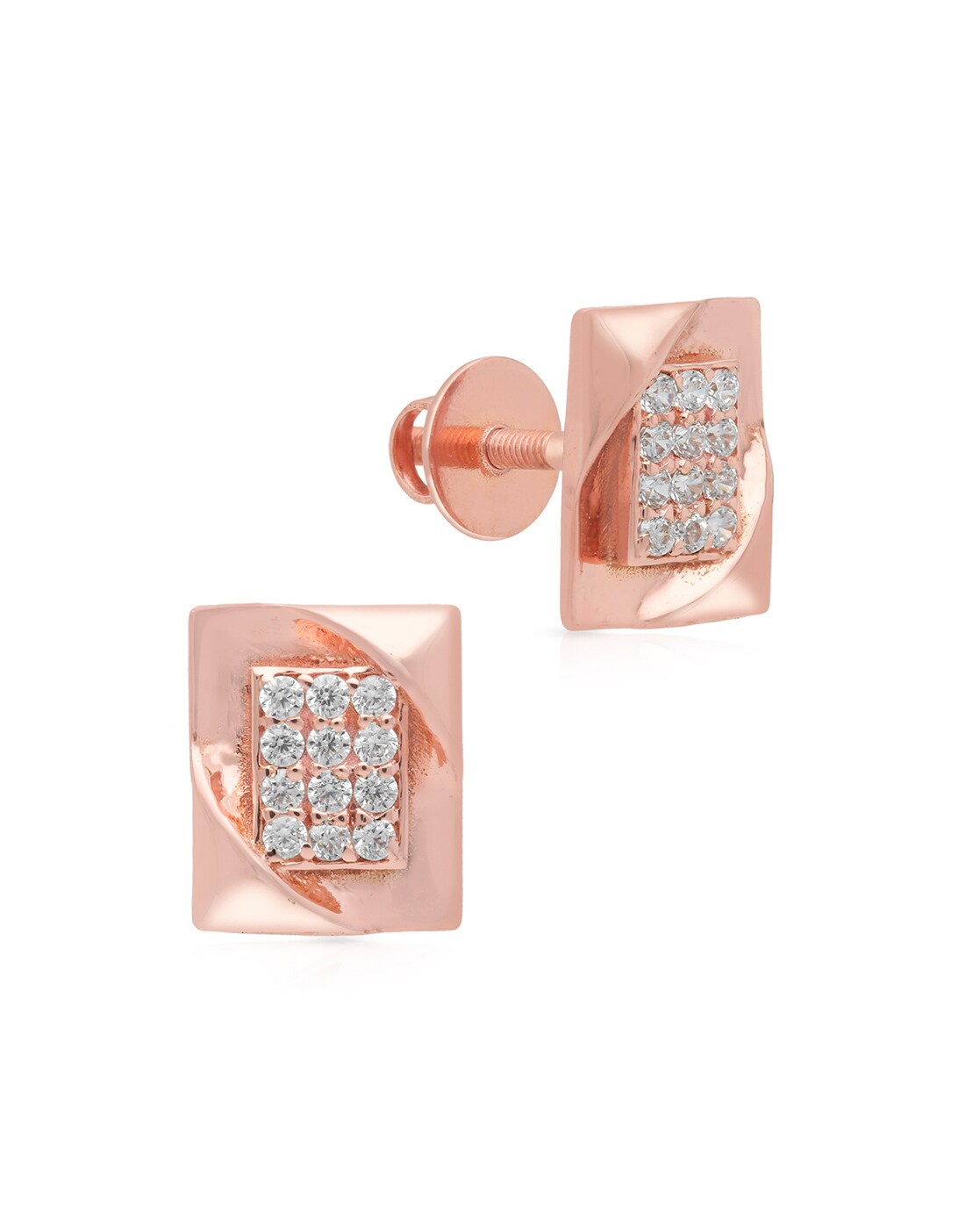 GIVA Rose Gold Floral Studs Earrings - Absolutely Desi