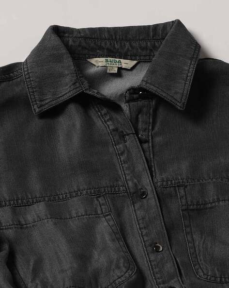 Cotton denim shirt, navy | Weekend Max Mara